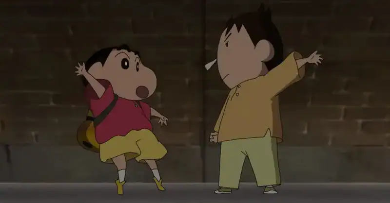Bo-chan biến thành Bạo Chúa Bo với sức mạnh kỳ lạ từ chiếc ba lô mũi trong phim Shin-chan